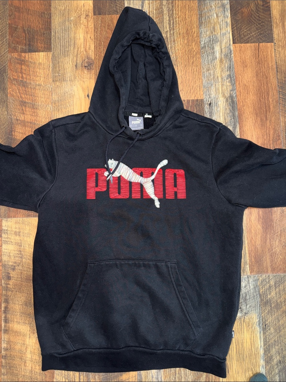 Puma Black Hoodie with Red Logo and White Puma